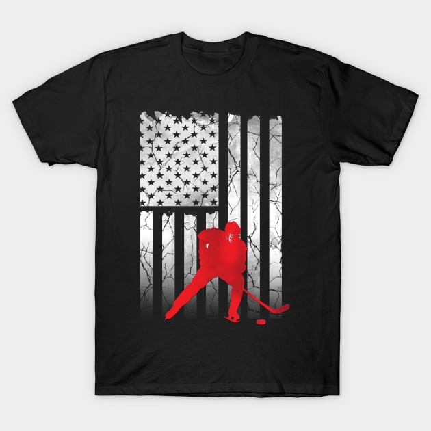 HOCKEY USA / AMERICAN FLAG T-Shirt by missalona